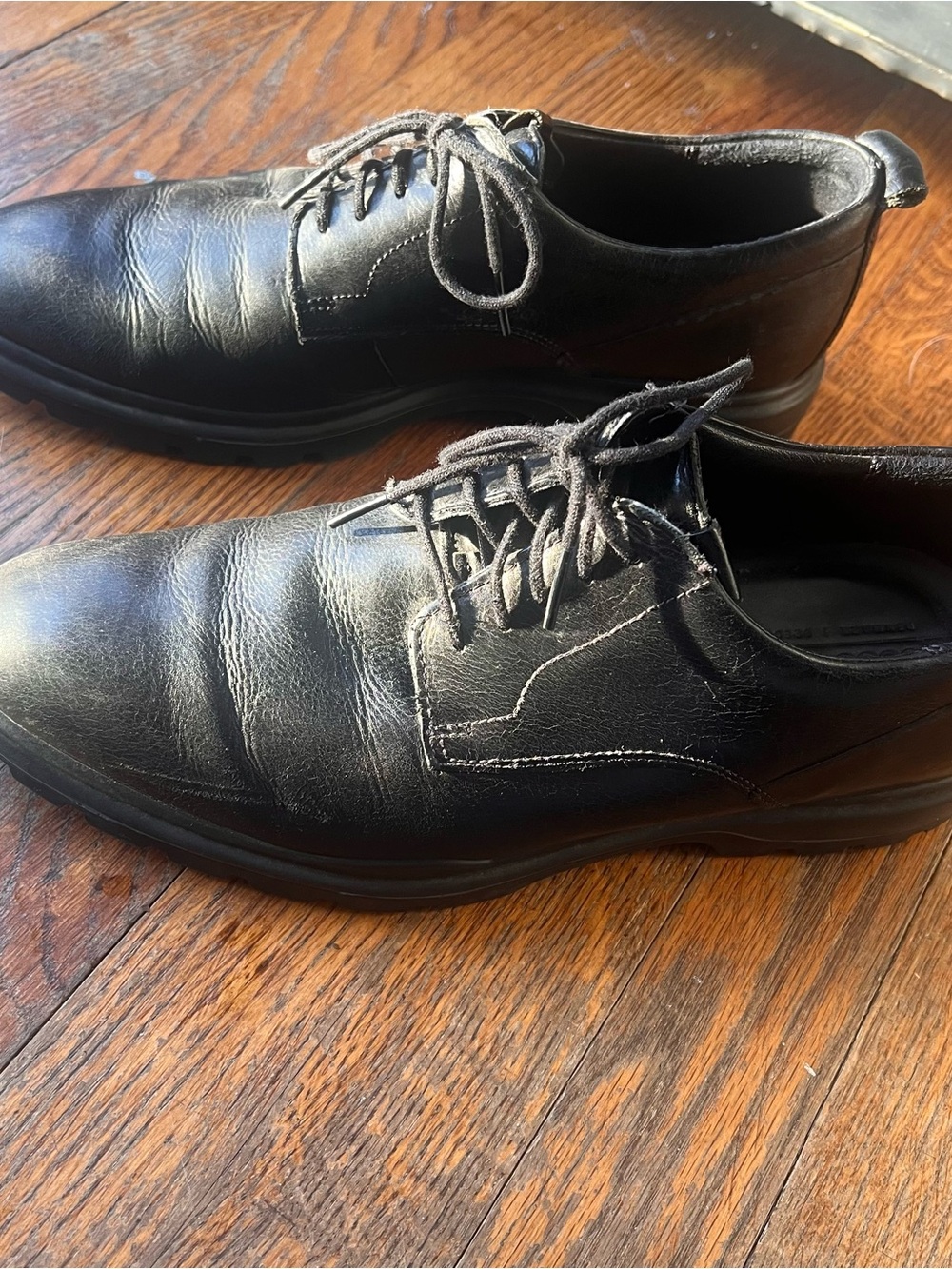 ECCO CityTray Tech Men’s Avant Black Leather Lace Up Shoes EU 42 US 8-8.5